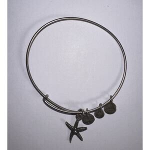 ALEX AND ANI Rafaelian Silver STARFISH Charm Adjustable Bangle Bracelet